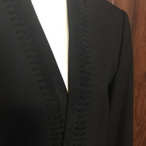 Ivanka Trump Short Black Jacket. Velvet Trim